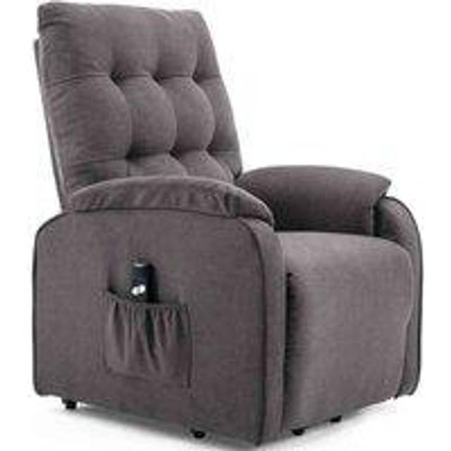 (Charcoal) Charlbury Fabric Rise Recliner Armchair Electric Lift Riser Chair