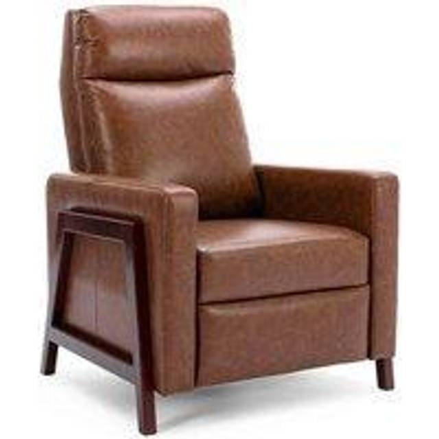 (Browns) Riley Push Back Soft Air Leather Modern Reclining Armchair Accent Home Cenema Recliner Chair