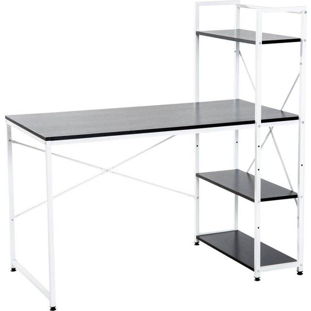 Computer Workstation Metal Frame-White/ Black Colour - CARTER | TJ Hughes