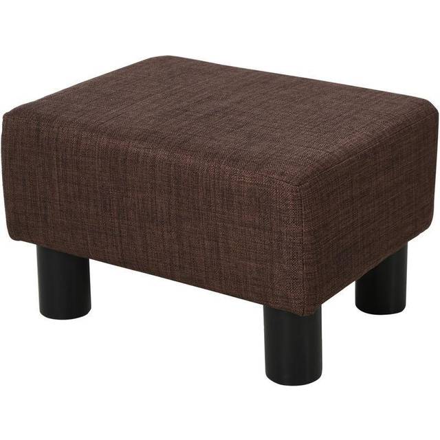 HOMCOM HOMCOM Linen Fabric Footstool Footrest Small Seat Foot Rest Chair Ottoman Home Office With Legs 40 X 30 X 24cm Brown