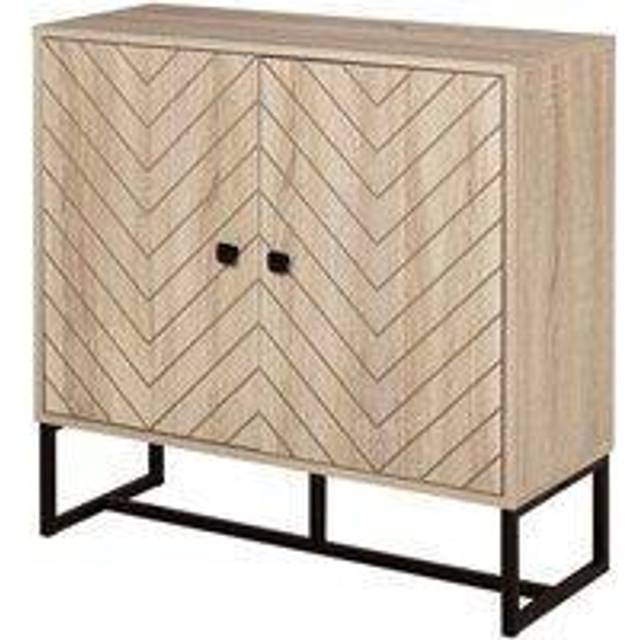 HOMCOM Wooden Storage Cabinet w/ Adjustable Shelf - Black, Brown