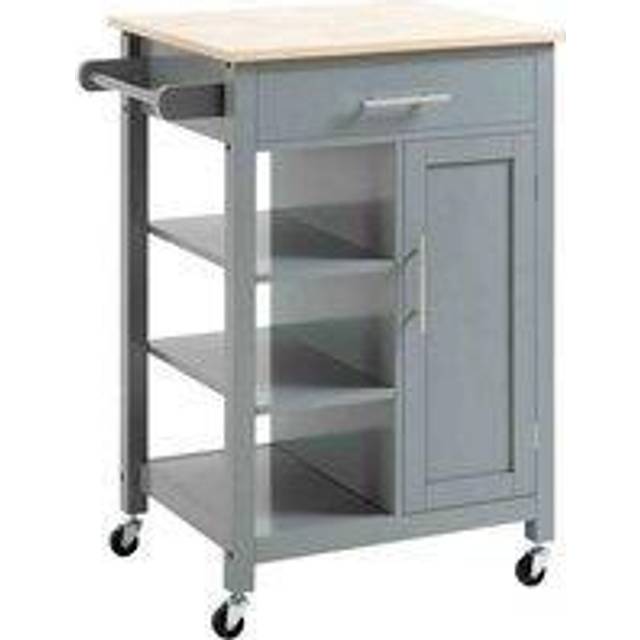 Kitchen 1 Door 1 Drawer Compact Utility Trolley MDF Grey