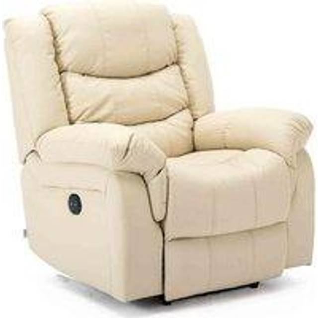 (Cream) Seattle Electric Leather Auto Recliner Armchair Sofa Home Lounge Chair