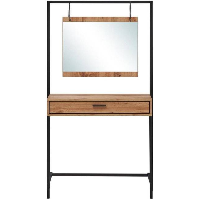 Zahra Urban Bedroom Dressing Vanity Makeup Table Mirror & Drawer Black