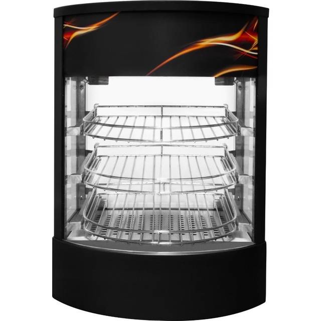 Kukoo Commercial Food Warmer Glass Pizza Display, Black