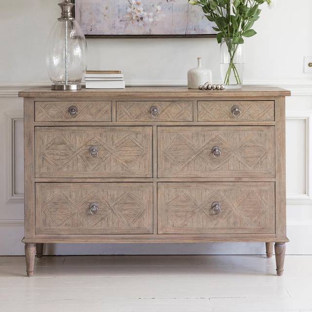 Mustique Mindy Ash 7 Drawer Chest - Brown
