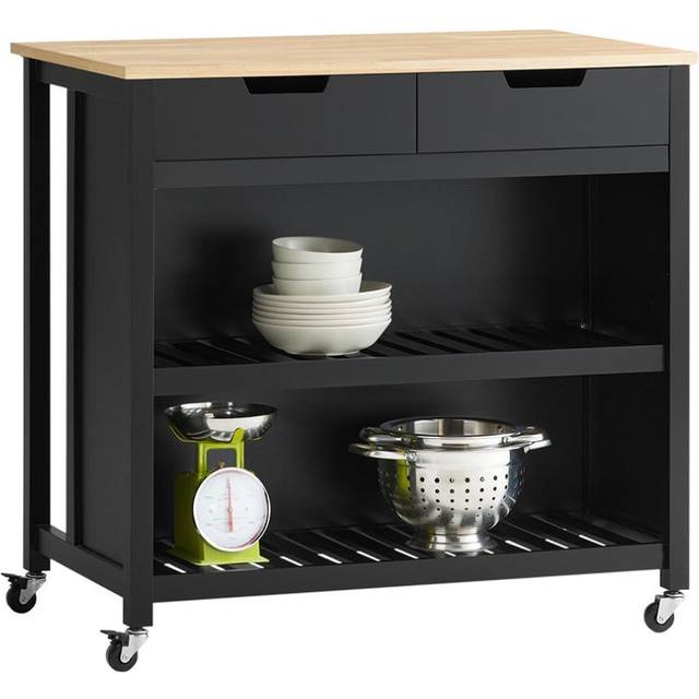 Kitchen Storage Trolley Kitchen Storage Shelf Kitchen Breakfast Dining Bar Table FKW74-SCH - Sobuy