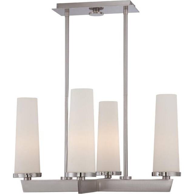 Elstead Chelsea Loft Contemporary 4 Light Chandelier Brushed Nickel