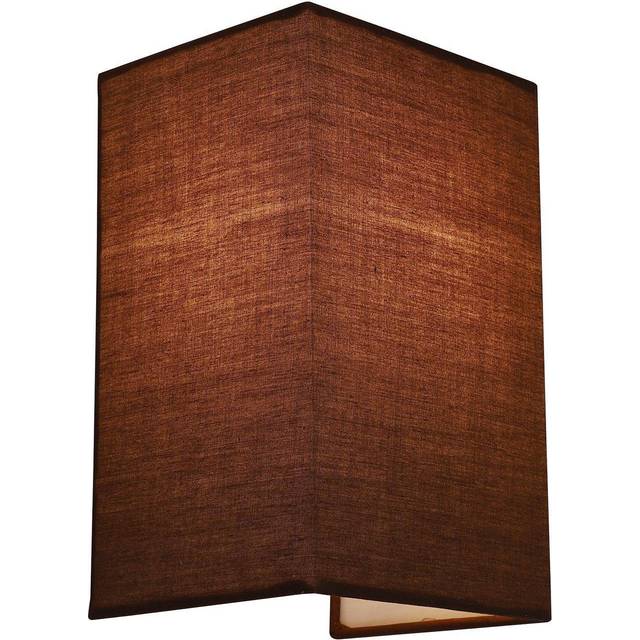 Harper Living Rectangle Mocha Fabric Shade Wall Wash Light With Switch, 1Xe27/Es Bulb Cap, Brown