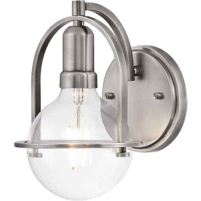 Quintiesse Somerset Wall Light in Brushed Nickel with Clear Lamp