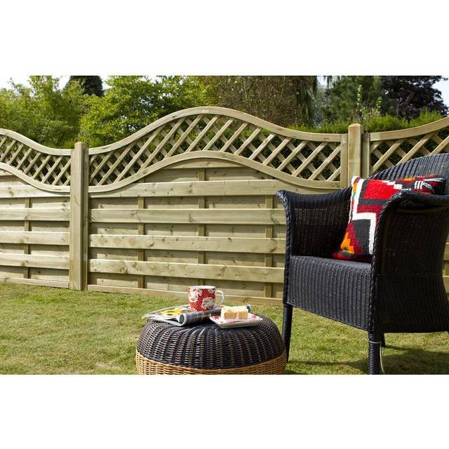 Forest Garden Pressure Treated Bristol Fence Panel - 1800 x 1200mm - 6 x 4ft - Pack of 5 - Natural