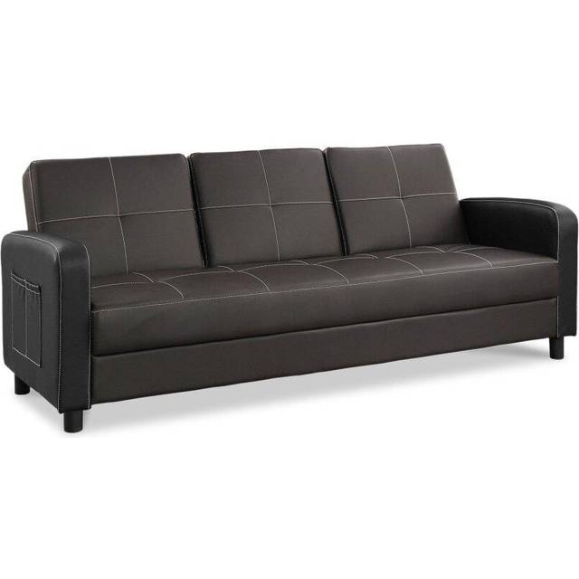 Tokyo 3 Seater Sofa Bed Faux Leather - Black