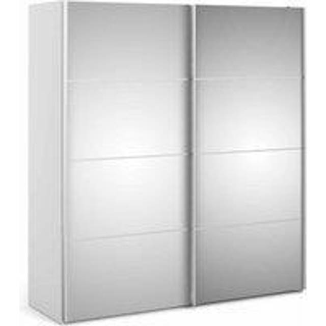 Verona 2 Shelf Sliding Wardrobe in White with Oak Doors