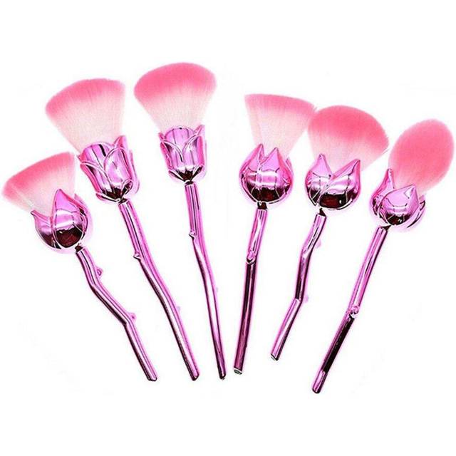 (Pink) Aquarius Rose Makeup Brushes Set w/ Glossy Handles