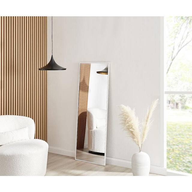 Emma Rectangle White Frame Wall Mirror - 140x50cm / 12.55kg