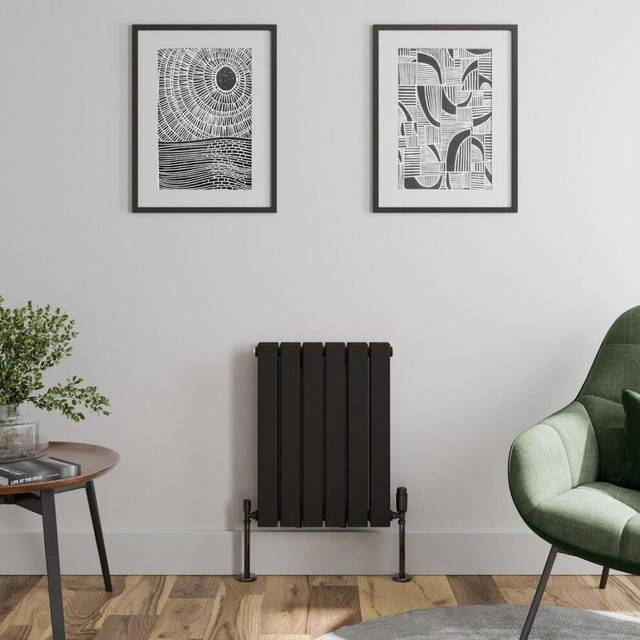 DuraTherm Horizontal Double Flat Panel Designer Radiator - 600 x 455mm Black