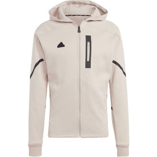 Adidas gameday full zip men’s hoodie taupe/beige size s