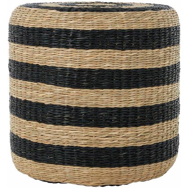 Interiors by Premier Stripe Seagrass Pouffe, Comfortable footrest seagrass pouffe,Easy to move woven stool, Versatile stool
