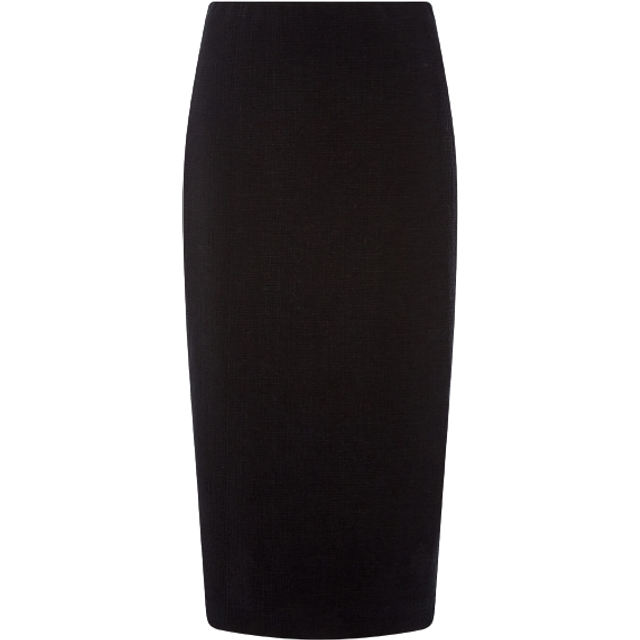 Womens Plain Textured Pencil Skirt in Black by Roman - 20