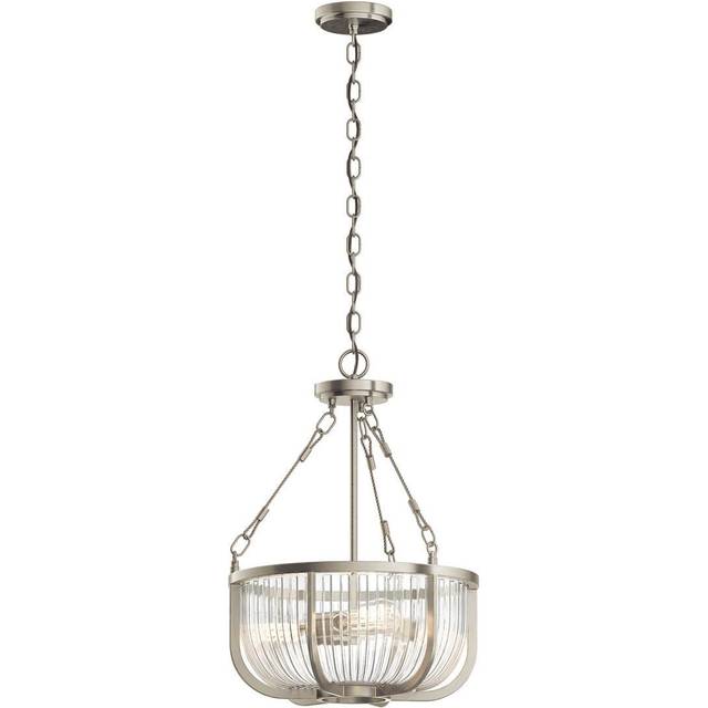 Quintiesse Kichler Roux Cylindrical Pendant Ceiling Light Brushed Nickel