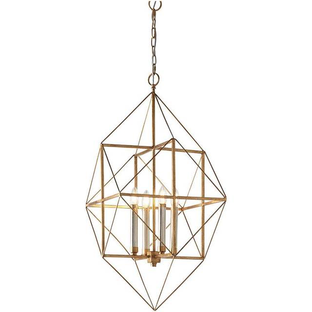 Merano Pescara Gold and Silver Leaf Pendant Light - 57.5 x 57.5 x 245cm