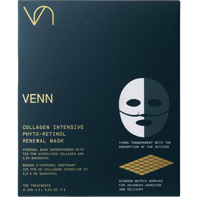 VENN Skincare Collagen Intensive Phyto-Retinol Renewal Mask - 2 x 23g - Hydrogel Mask With Hydrolysed Collagen & Bakuchiol - For All Skin Types - Face