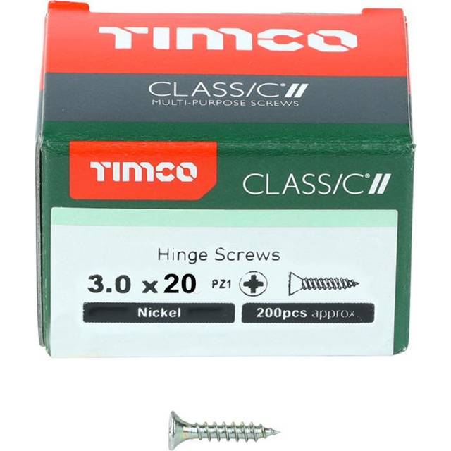 TIMCO Classic Multi-Purpose Hinge Screws Pz Countersunk Nickel - 3002- you get 5