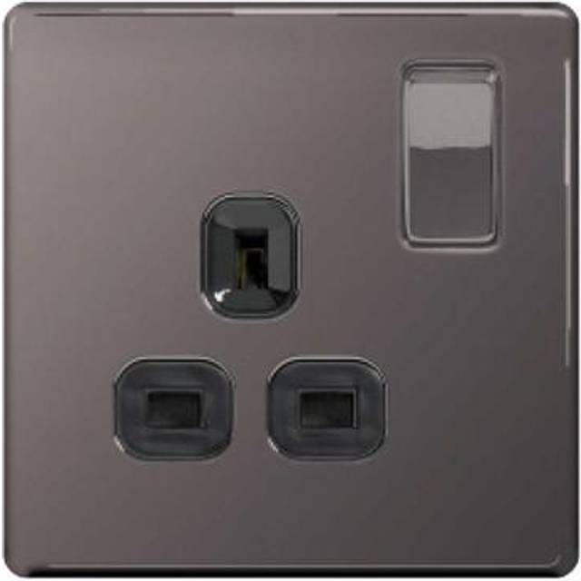 BG Flat Plate Black Nickel 13A 1G Ins, Skt - FBN21B