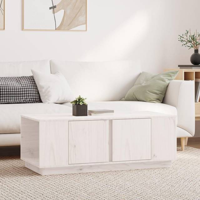vidaXL Soffbord vit 110x50x40 cm massiv furu