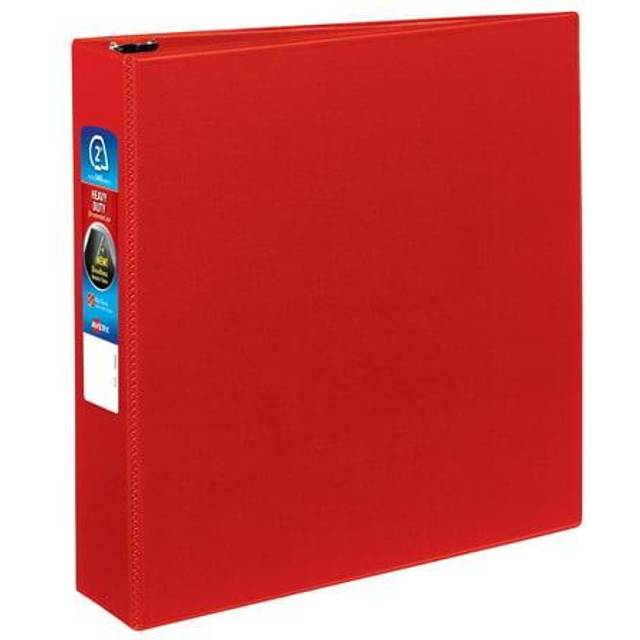 Heavy Duty Binders with Locking One Touch EZD(R) Rings, Holds 8-1/2 x 11 Paper, 2 (540 Sheet Capacity), Red, 1/EA