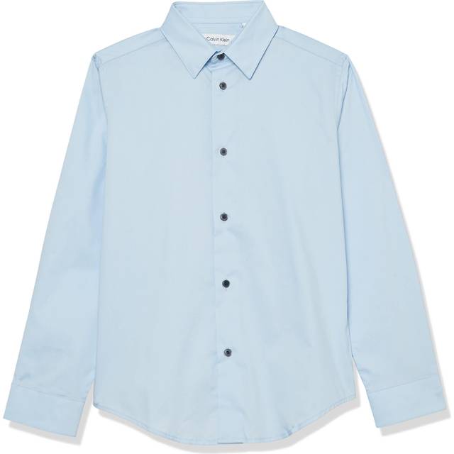 Calvin Klein Boys' Long Sleeve Slim Fit Dress Shirt  Button-down Style