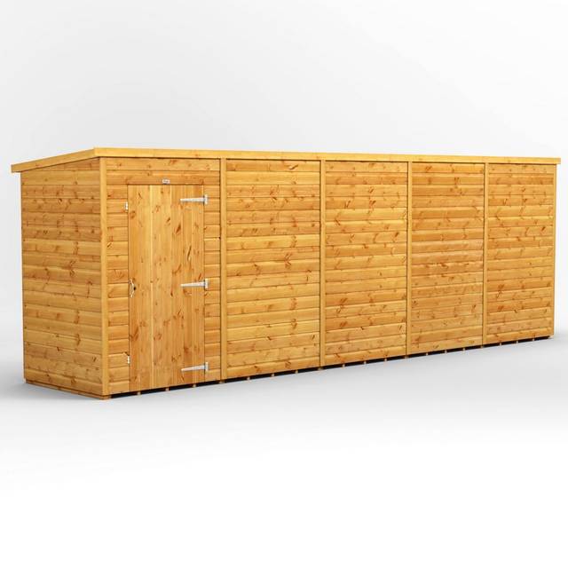 Power Pent 20' x 4' Windowless Garden Shed, Brown