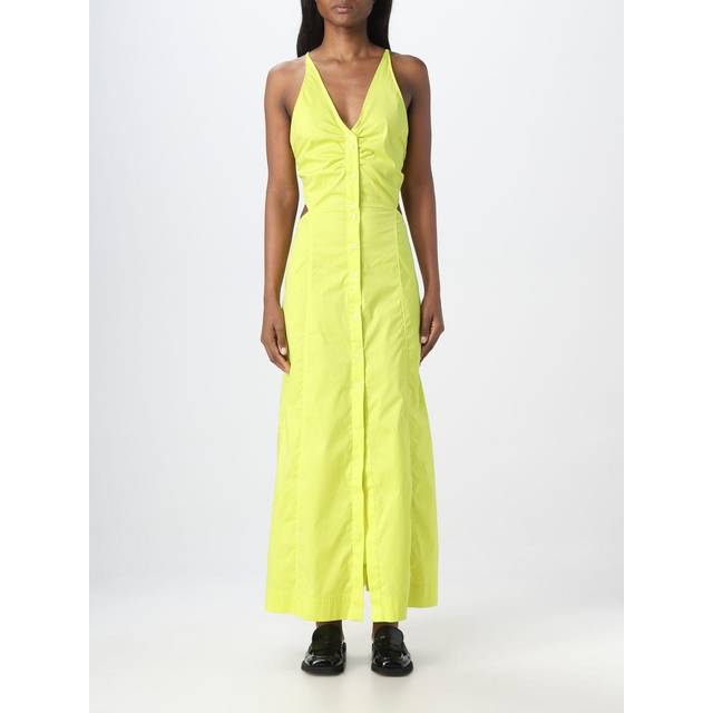 GANNI Yellow Criss-Cross Maxi Dress - 794 Sulphur Spring - DK 42