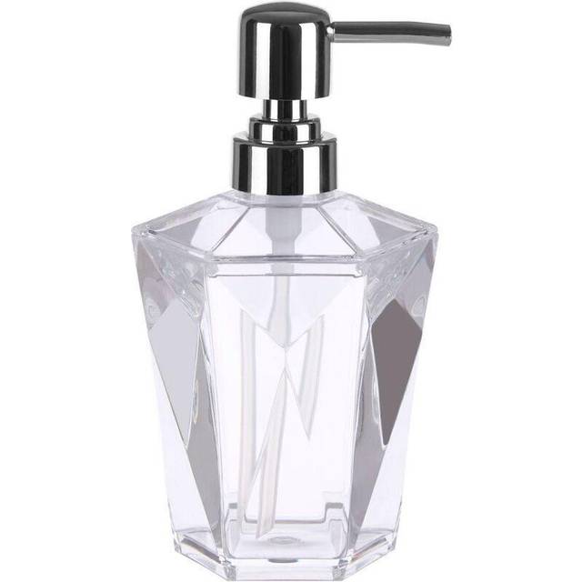 Premier Houseware Black Acrylic Lotion Dispenser Hand Soap / Clear White And Silver Pump Bottle Dispenser Shampoo / Oil Dispenser Bottles 10 x 18 x 10