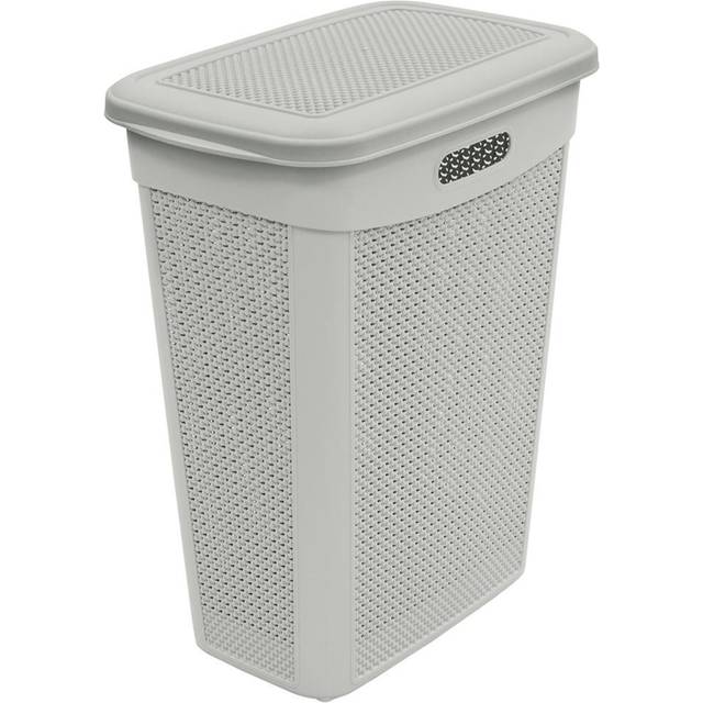 JVL Droplette 43L Slim Laundry Basket - Ice Grey, Grey