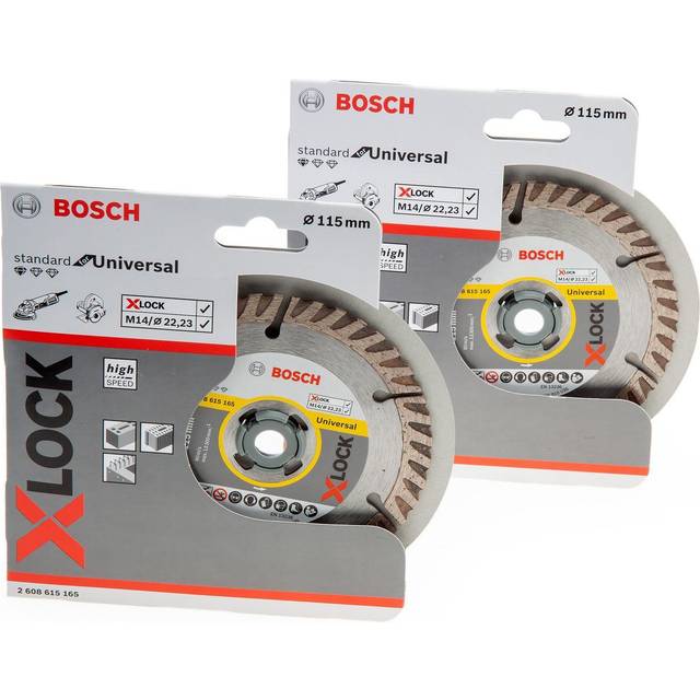 2 x Bosch xlock Pro Universal Grinder Diamond Blade High Speed 4.5'' 115mm x 22mm