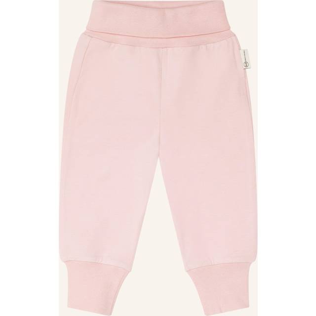 Steiff Unisex baby basic joggingbyxor med benmuddar, lediga byxor, Silverrosa, 56 cm