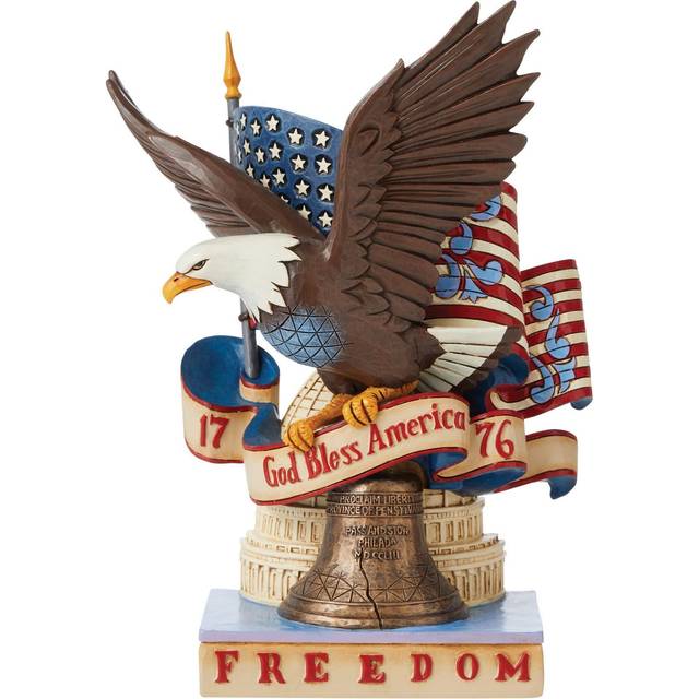Enesco Jim Shore Heartwood Creek Patriotic Freedom Eagle 1776 Figurine  8 Inch  Multicolor