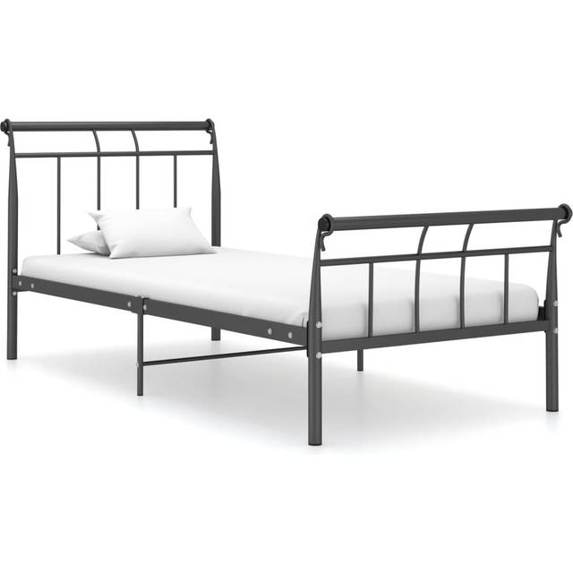 vidaXL Bed Frame without Mattress Black Metal 90x200 cm