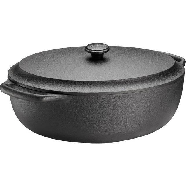 Gryta oval 6 liter Med Järnlock - Svart