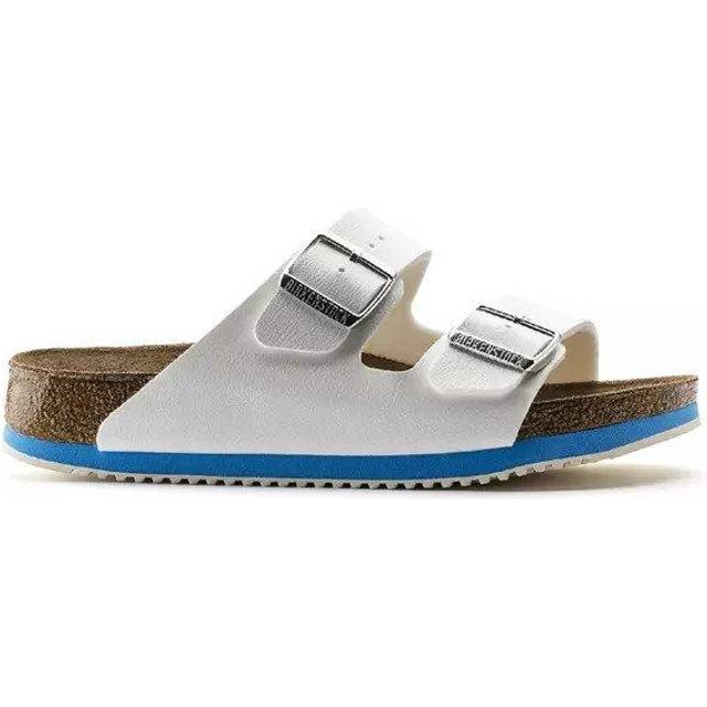 Vit Arizona sandal från Birkenstock med godkänd skridsäker sula - 46