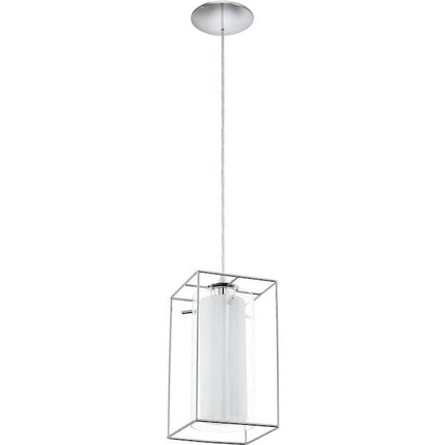 Eglo Loncino Single Pendant Light in Black Steel and Smoked Glass