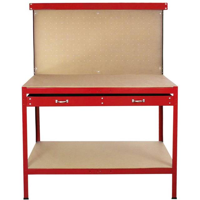 Monster Shop Red Workbench with Pegboard - MonsterShop - 60 x 120 x 155cm