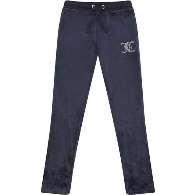 Juicy Couture Girls Diamante Velour Bootcut Pant - Purple - Size S/G