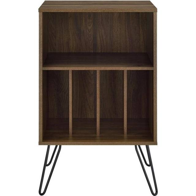 Solstice Anthe Turntable Stand with Storage - Walnut, Brown