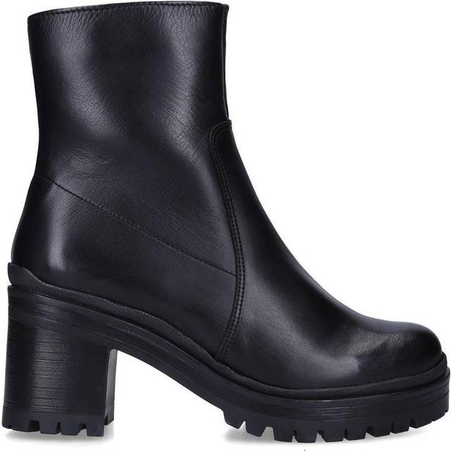Carvela Comfort Womens Black Heeled Chunky-soled Leather Ankle Boots Eur 40 / 7 Uk Women - BLACK