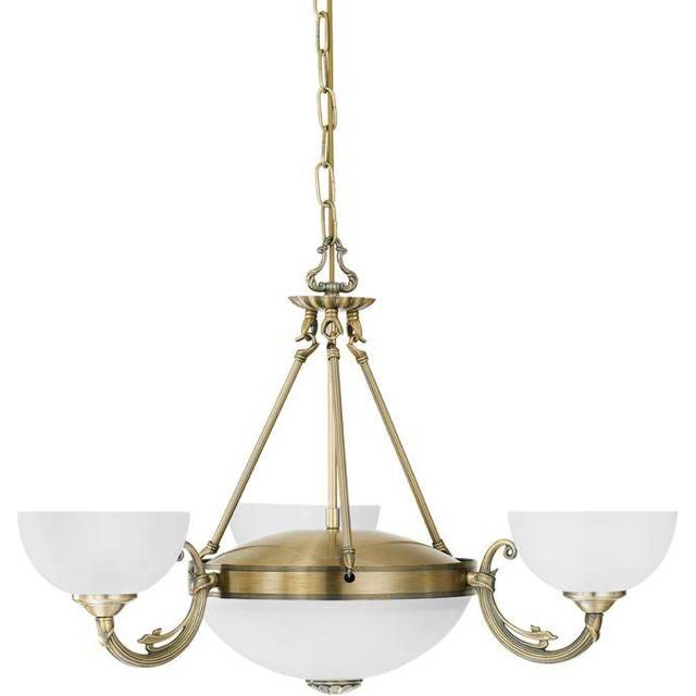 Eglo Hänglampa Savoy med 5 ljuskällor, vintage, rustik, hängande lampa av bruten gjuten metall, satinerat glas i vitt, matbord, vardagsrum, hängande med E14 och E27-sockel