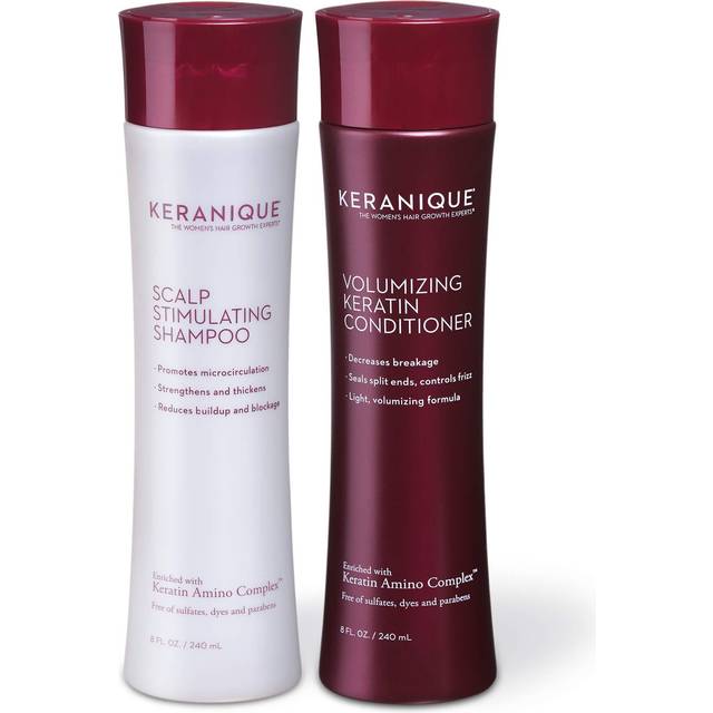 Keranique Volumizing Shampoo and Conditioner Set for Hair Repair and Growth with Biotin and Keratin for Women  Thinning Hair Formula  8 Fl Oz Each