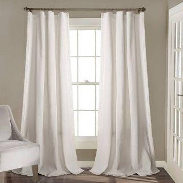 Lush Decor Rosalie Farmhouse Window Curtains Rustic Style Panel Set fo