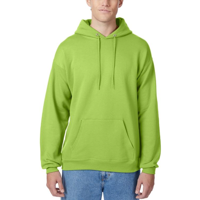 Hanes Mens Pullover EcoSmart Hooded Sweatshirt  lime  Large